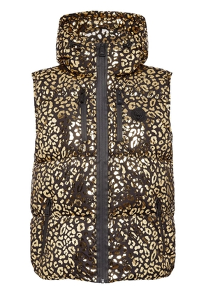 Plein Sport leopard-print puffer gilet - Gold
