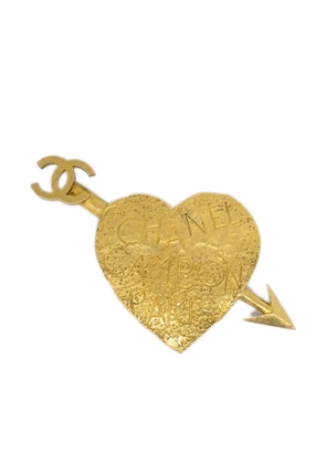 CHANEL Pre-Owned Bow & Arrow Heart brooch - Gold