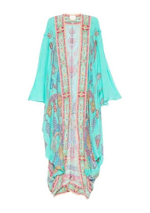 Camilla bell-sleeve coat - Blue