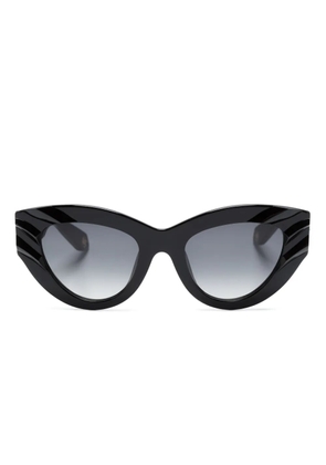 Roberto Cavalli logo-print cat eye-frame sunglasses - Black