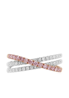 HYT Jewelry 18K white gold diamond stackable ring - Silver