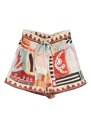ALEMAIS Michelle abstract-print shorts - Neutrals