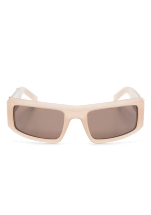 Palm Angels Eyewear logo-plaque rectangle-frame sunglasses - Brown