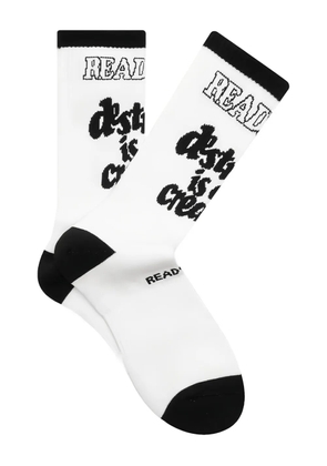 Readymade destruction-print socks - White