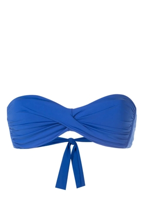 Amir Slama twist-detail strapless bikini top - Blue