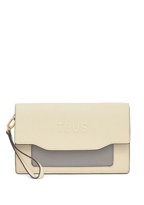 TOUS logo-embossed two-tone clutch bag - Neutrals
