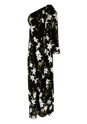 Bernadette Nel floral-print one-shoulder dress - Black