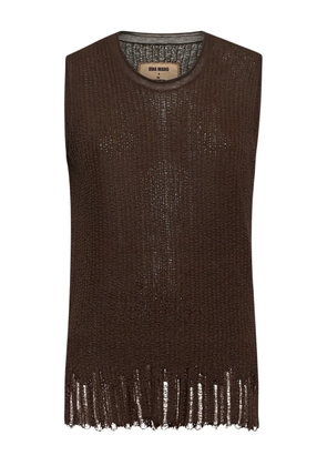 Uma Wang ribbed sleeveless top - Brown
