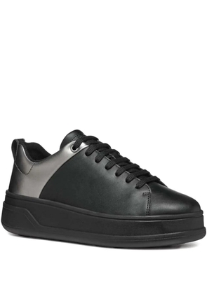 Geox metallic panel leather sneakers - Black