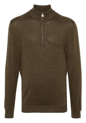 Kiton high-neck mélange-effect jumper - Green