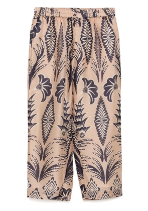 Biyan floral print straight trousers - Neutrals