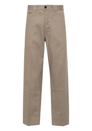 BOSS pressed-crease twill tapered trousers - Brown