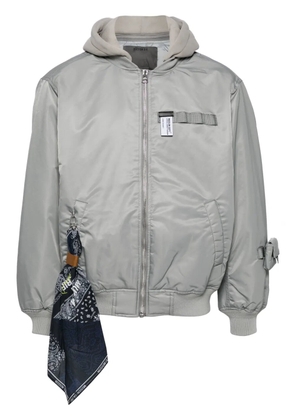 Musium Div. hooded zip-up jacket - Grey
