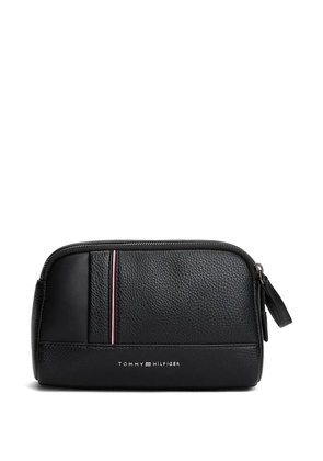 Tommy Hilfiger stripe zip wash bag - Black