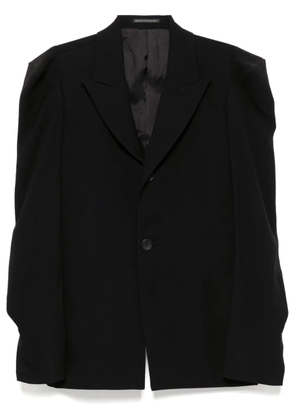 Yohji Yamamoto damaged gabardine-sleeved gusset jacket - Black