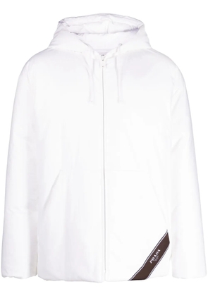 Prada logo-print hooded down jacket - White