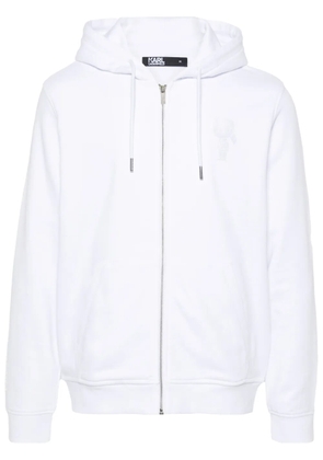 Karl Lagerfeld Ikonik Karl-print zipped hoodie - White
