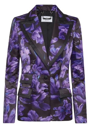 Philipp Plein Duchesse floral-print blazer - Black