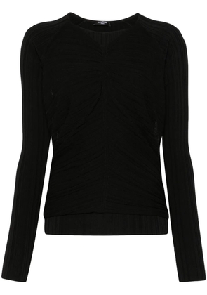 Balmain plissé blouse - Black