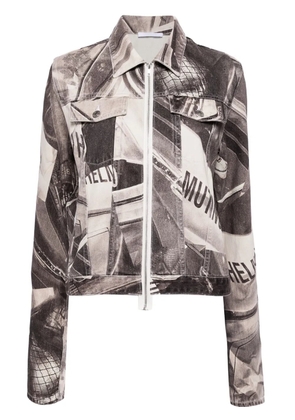 Helmut Lang graphic-print zip-up jacket - Black