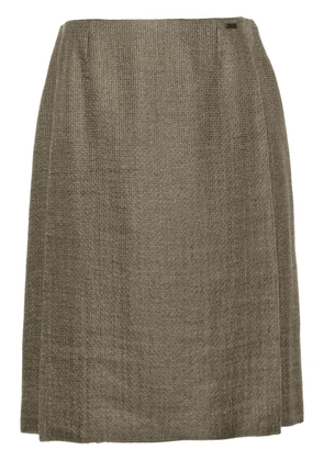 CHANEL Pre-Owned 1990s A-line midi skirt - Green