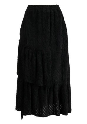 tout a coup tiered A-line midi skirt - Black