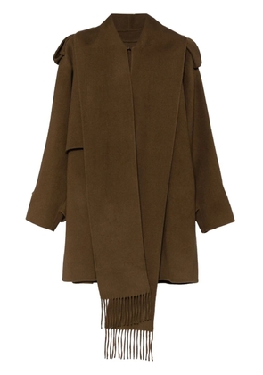 Goen.J Double-faced muffler-collared jacket - Brown