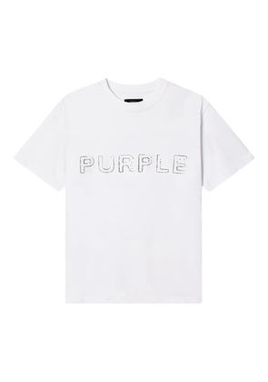 Purple Brand crystal-embellished cotton T-shirt - White