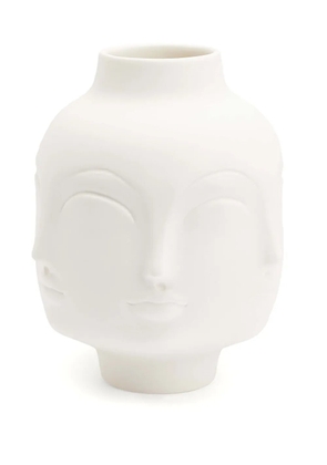 Jonathan Adler Dora Maar embossed-face vase (12.24cm x 20.95cm) - WHITE/BEIGE