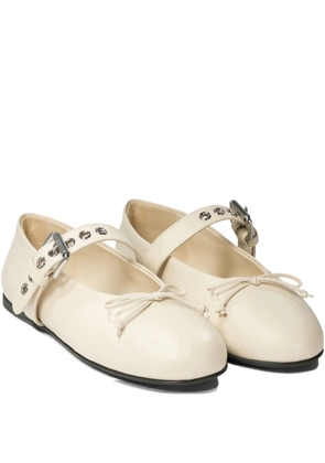 Miu Miu buckle-bow ballet flats - Neutrals