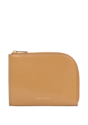 Mansur Gavriel logo-stamp compact zip wallet - Brown