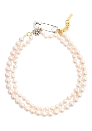 Moschino double-strand pearl necklace - Neutrals
