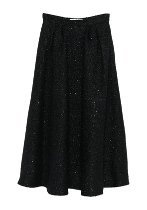 Alessandra Rich sequin-embellished pleated skirt - Black