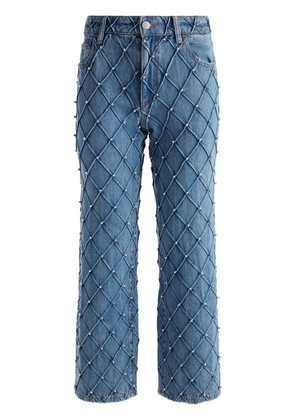 alice + olivia Weezy quilted cropped jeans - Blue