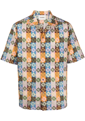 Nanushka Bodil diamond check-print shirt - Orange