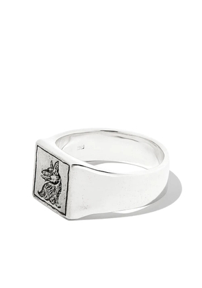 Pyrrha Wolf square signet ring - Silver