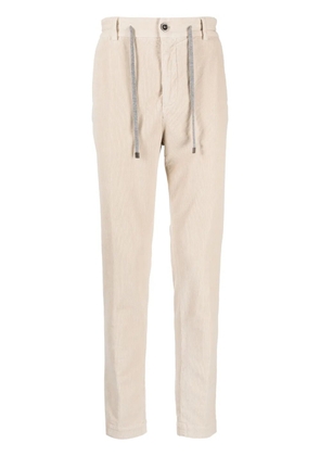 Peserico drawstring-waist corduroy trousers - Neutrals