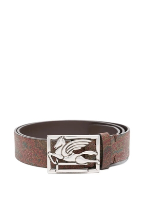 ETRO paisley pegasus leather belt - Red