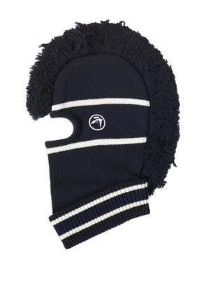 AMBUSH fringed striped balaclava - Blue