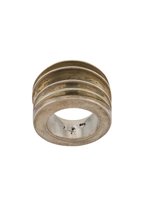 Parts of Four Foldform crescent ring - Silver