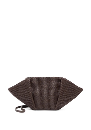 Brunello Cucinelli interwoven-design clutch bag - Brown