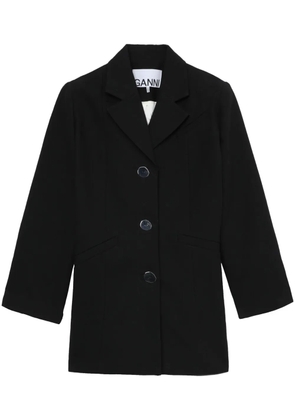 GANNI single-breasted shoulder-pads blazer - Black