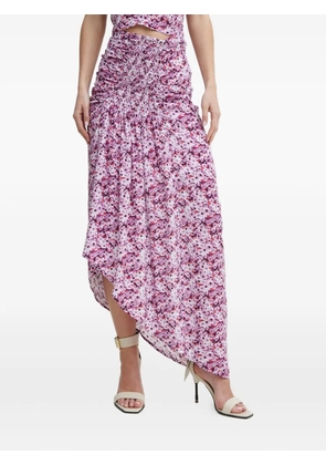 IRO Noseti shirred floral asymmetric skirt - Purple
