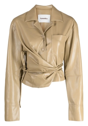 Nanushka Merano cropped shirt - Neutrals