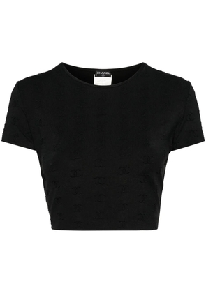 CHANEL Pre-Owned 1997 CC logo-embroidered crop top - Black