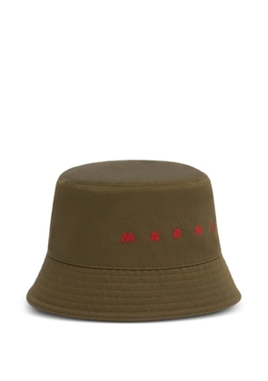 Marni logo-embroidered bucket hat - Green