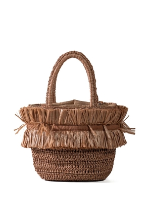 Nannacay Andrea fringed tote bag - Brown