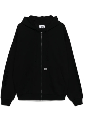izzue panelled hooded jacket - Black