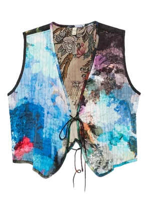 YAVI abstract-print waistcoat - Blue