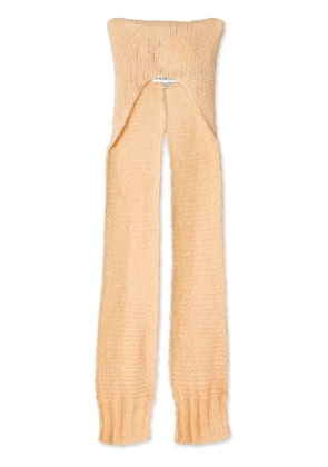 Maison Margiela knitted scarf beanie - Neutrals